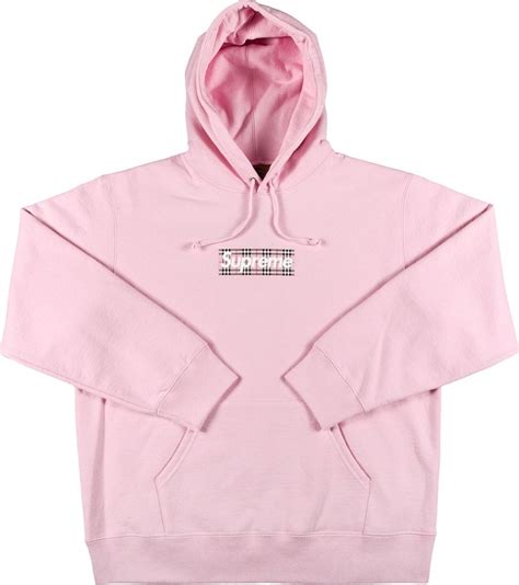 supreme pink burberry hoodie|supreme x burberry goat.